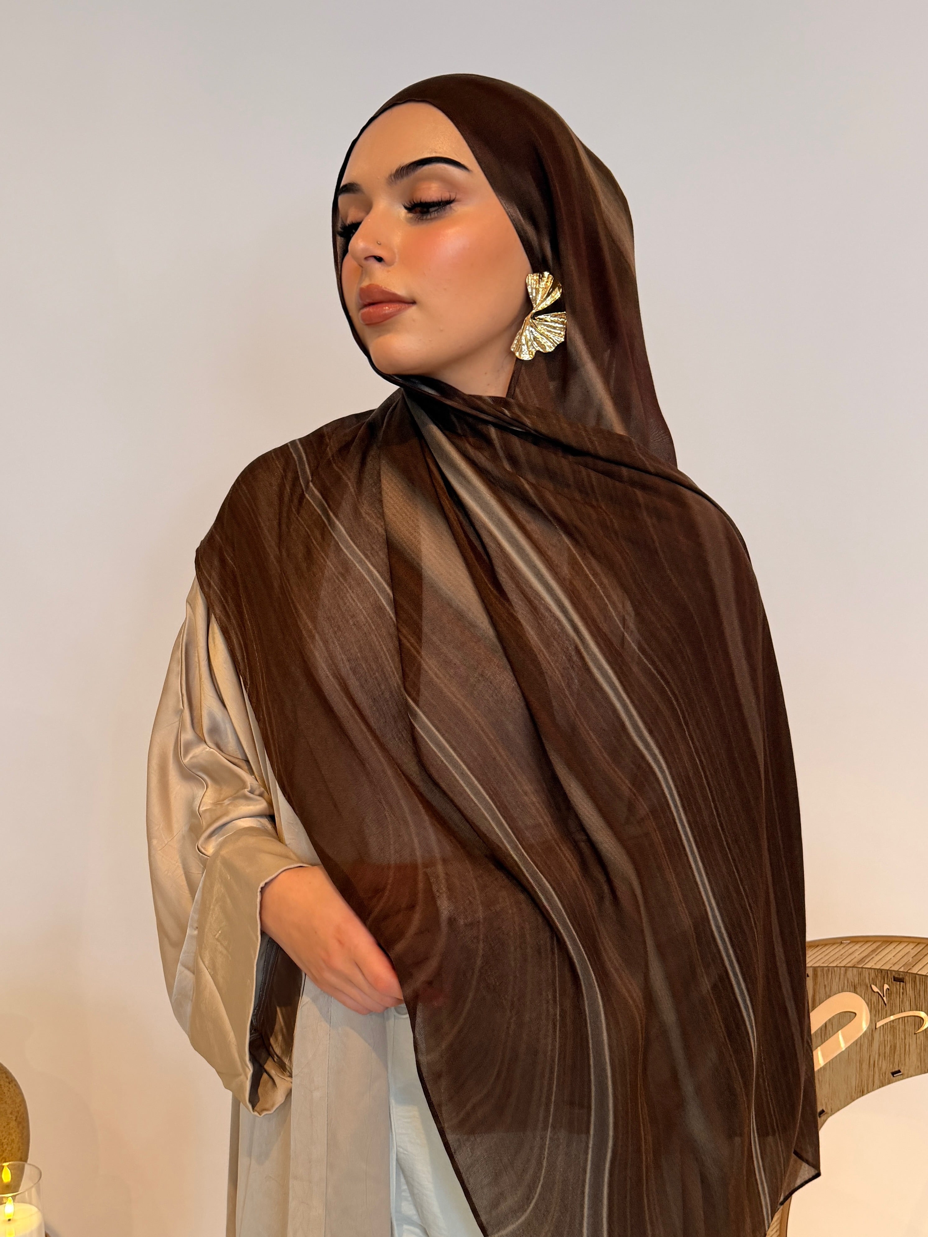 Mocha Swirl - Printed Modal Hijab