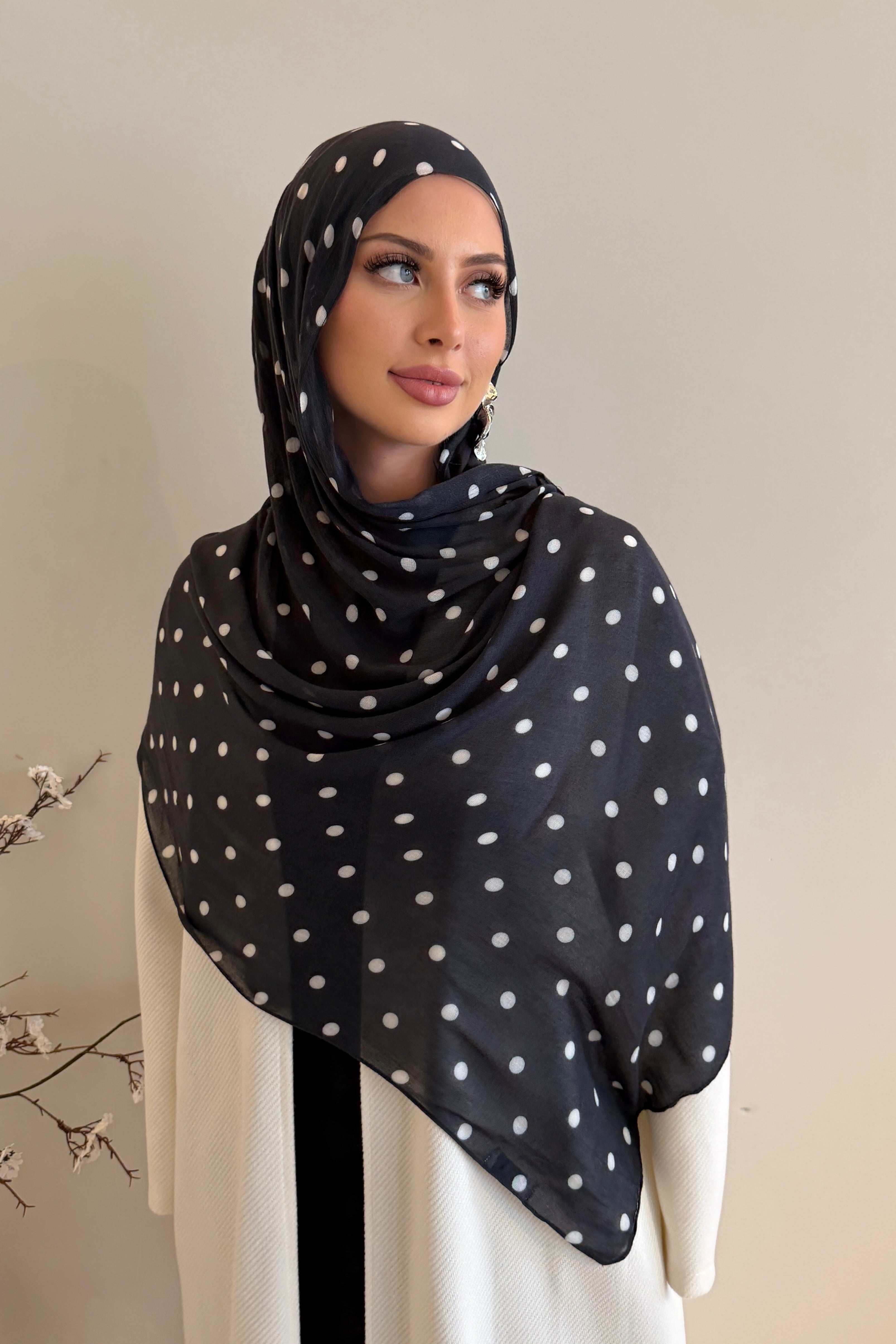 Midnight Polka - Printed Modal Hijab