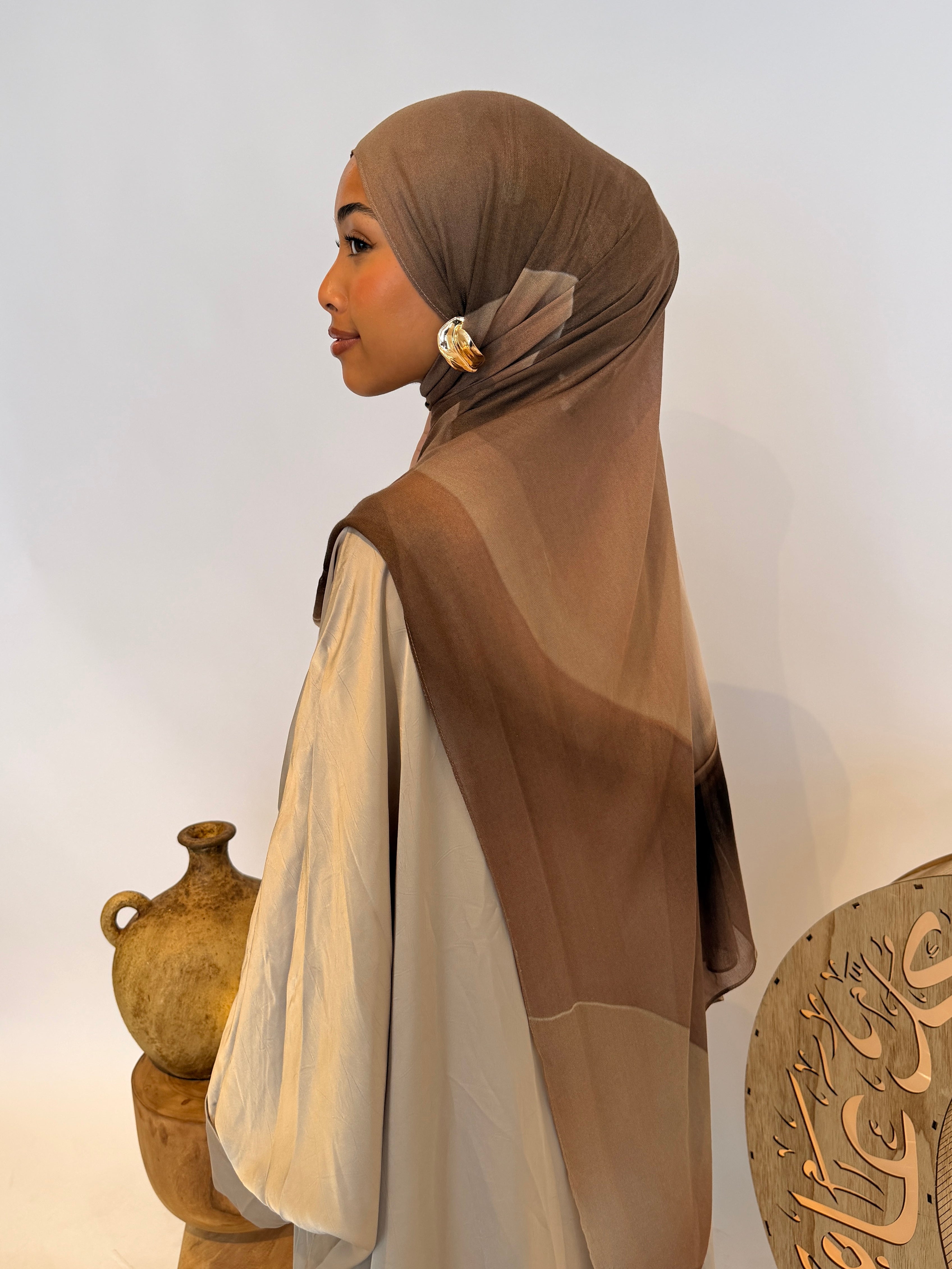 Cocoa Wave - Printed Modal Hijab