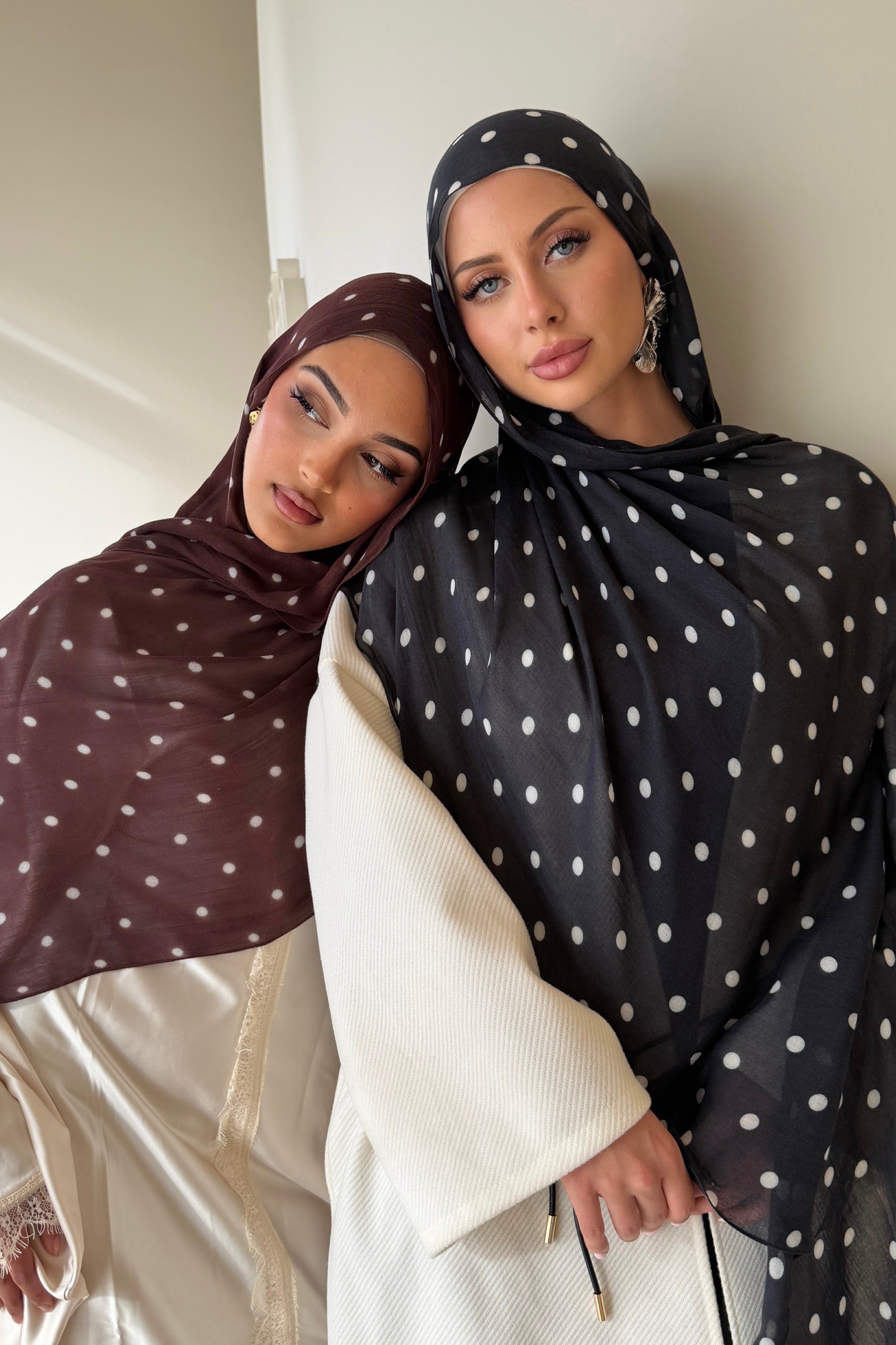 Chocolate Polka - Printed Modal Hijab