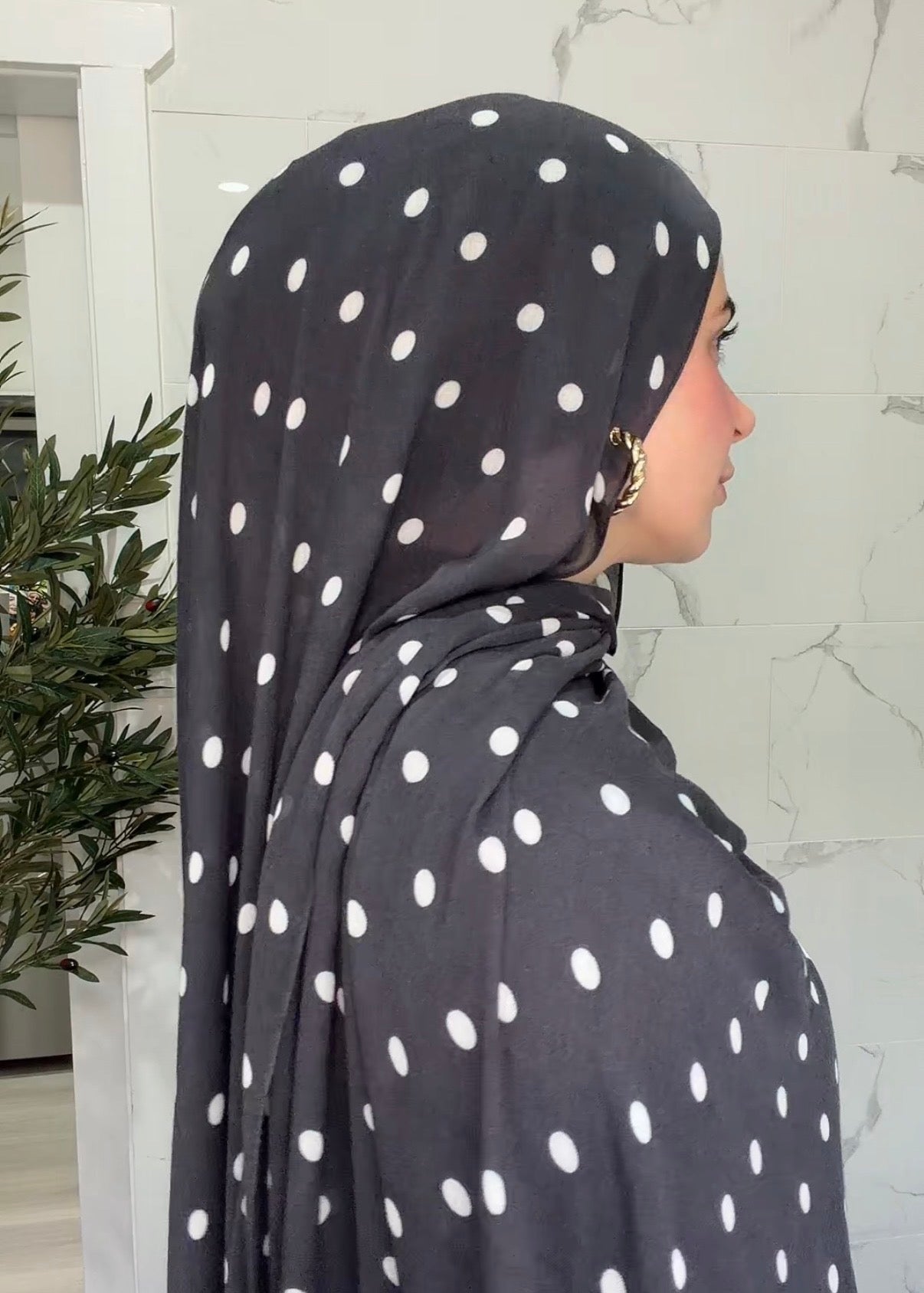 Midnight Polka - Printed Modal Hijab