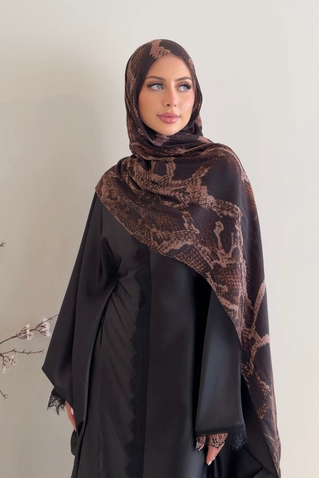 Mocha Python - Printed Modal Hijab