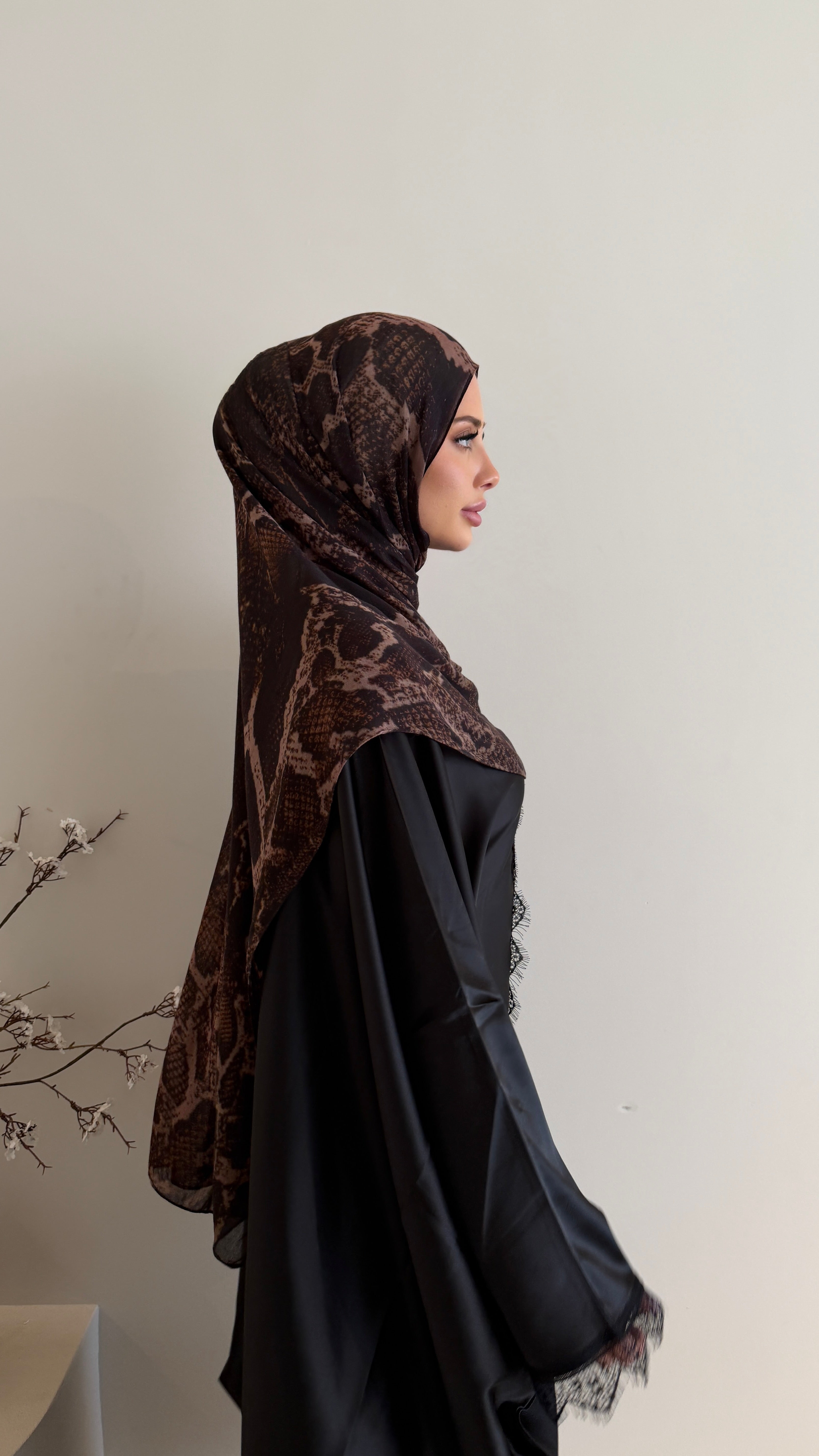 Mocha Python - Printed Modal Hijab