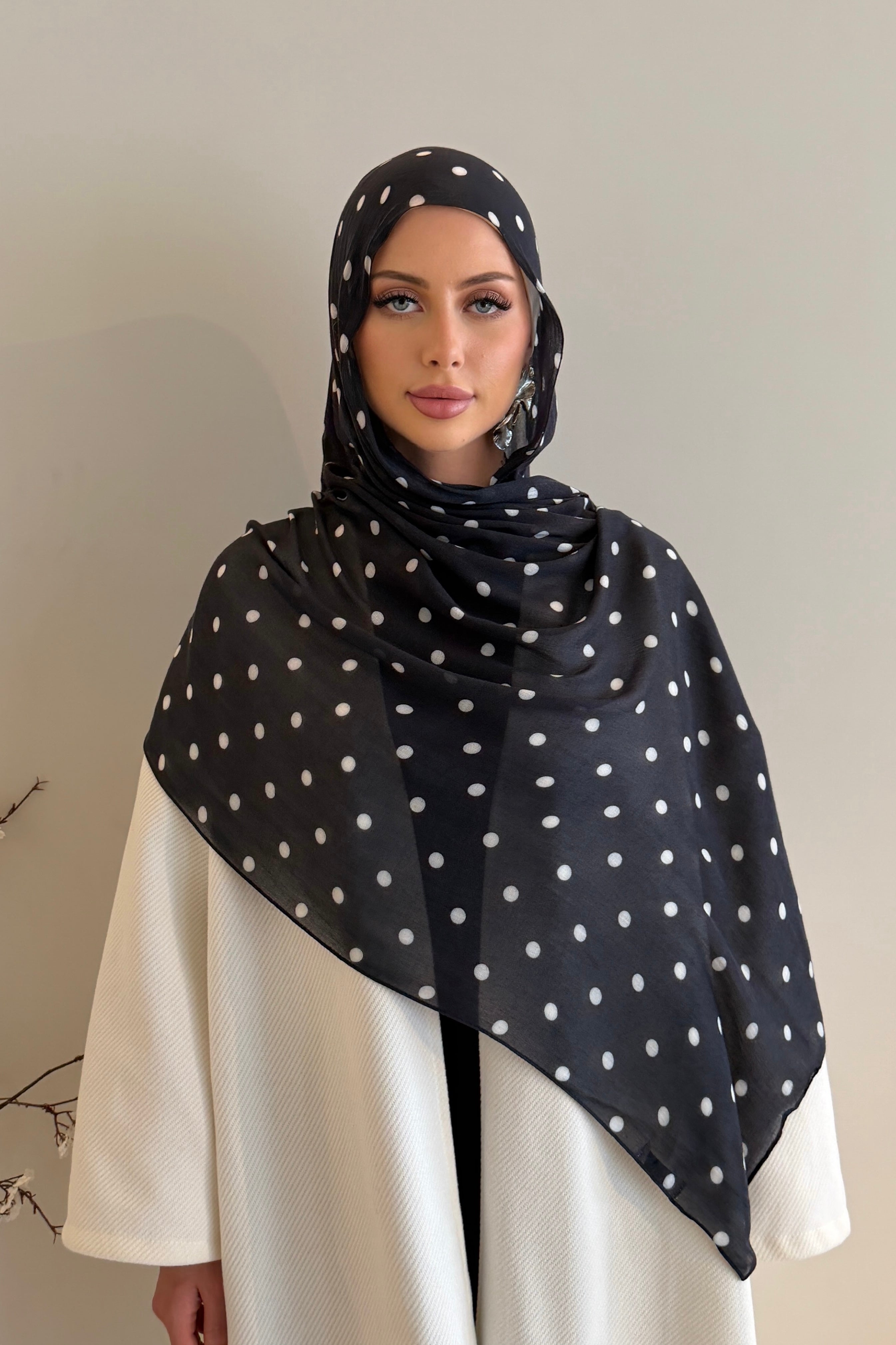 Midnight Polka - Printed Modal Hijab