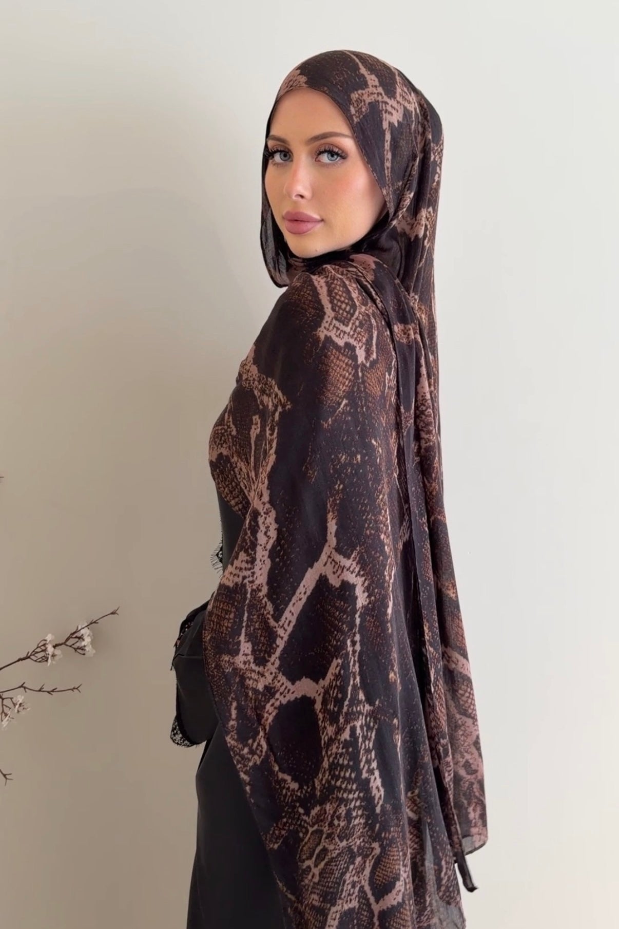 Mocha Python - Printed Modal Hijab
