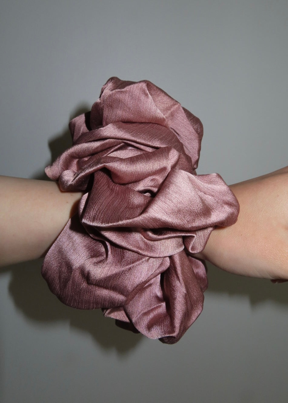 Blush Satin scrunchies