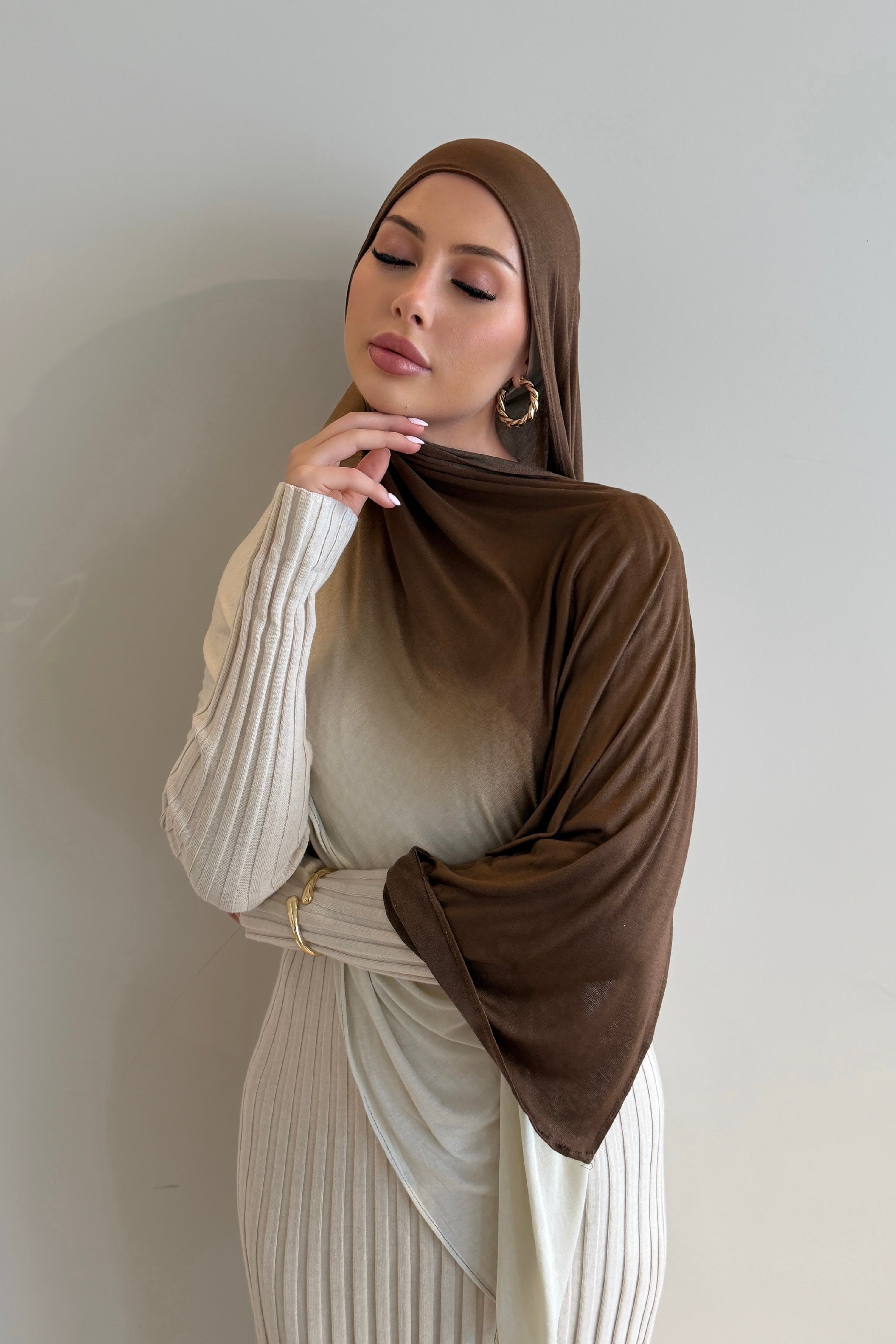 Latte Ombré - Printed Jersey