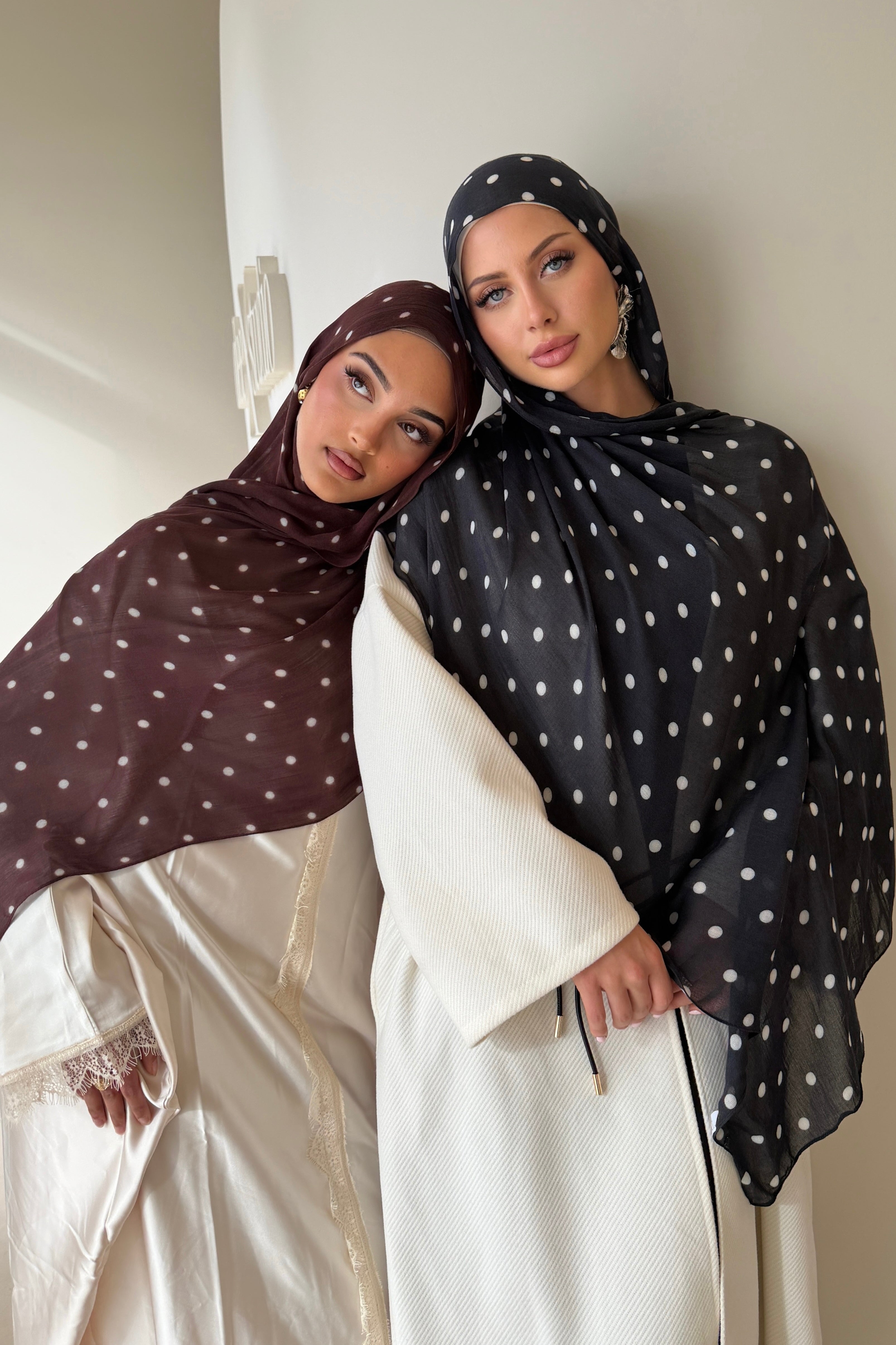 Chocolate Polka - Printed Modal Hijab