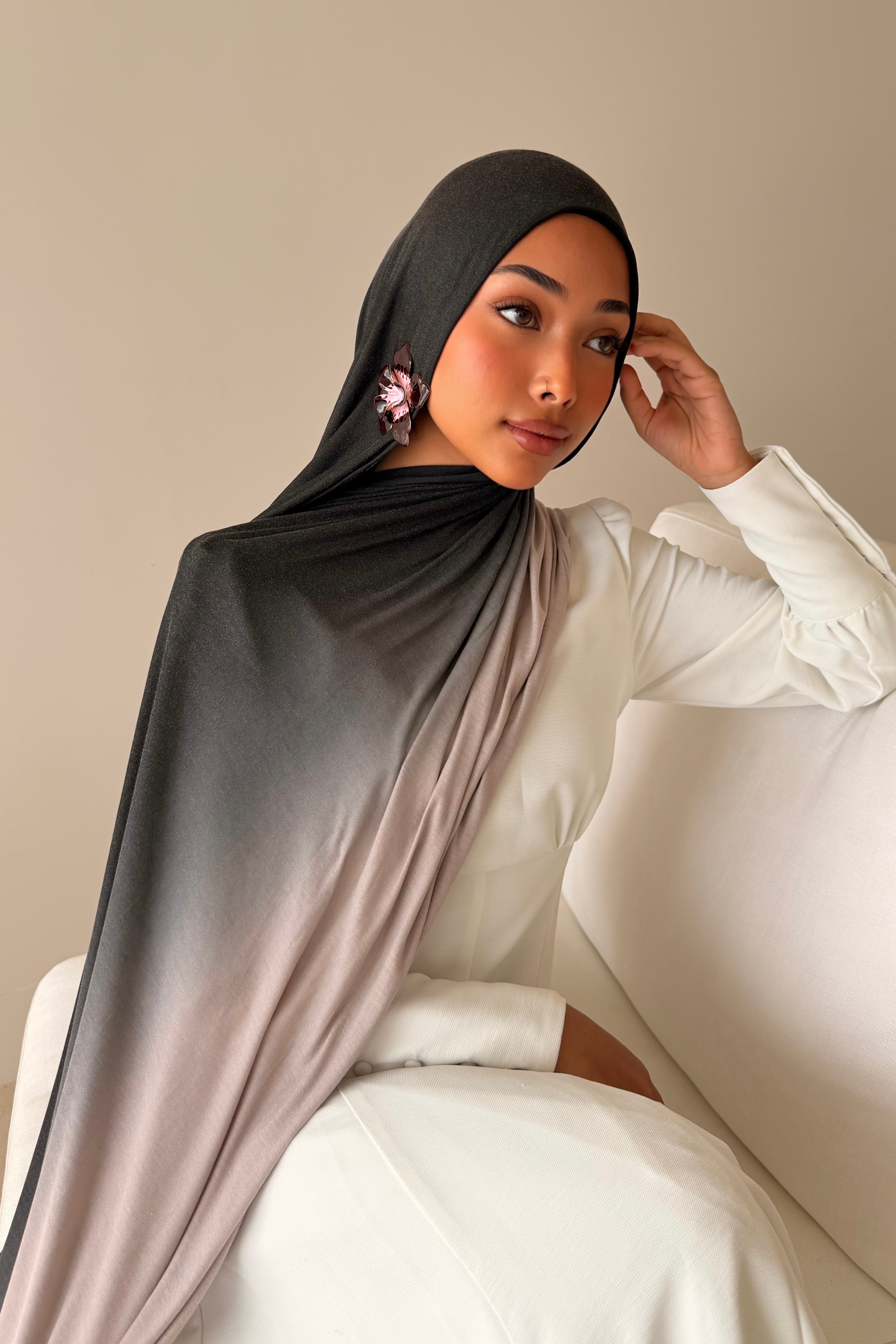 Smoked Pearl Ombré - Printed Jersey