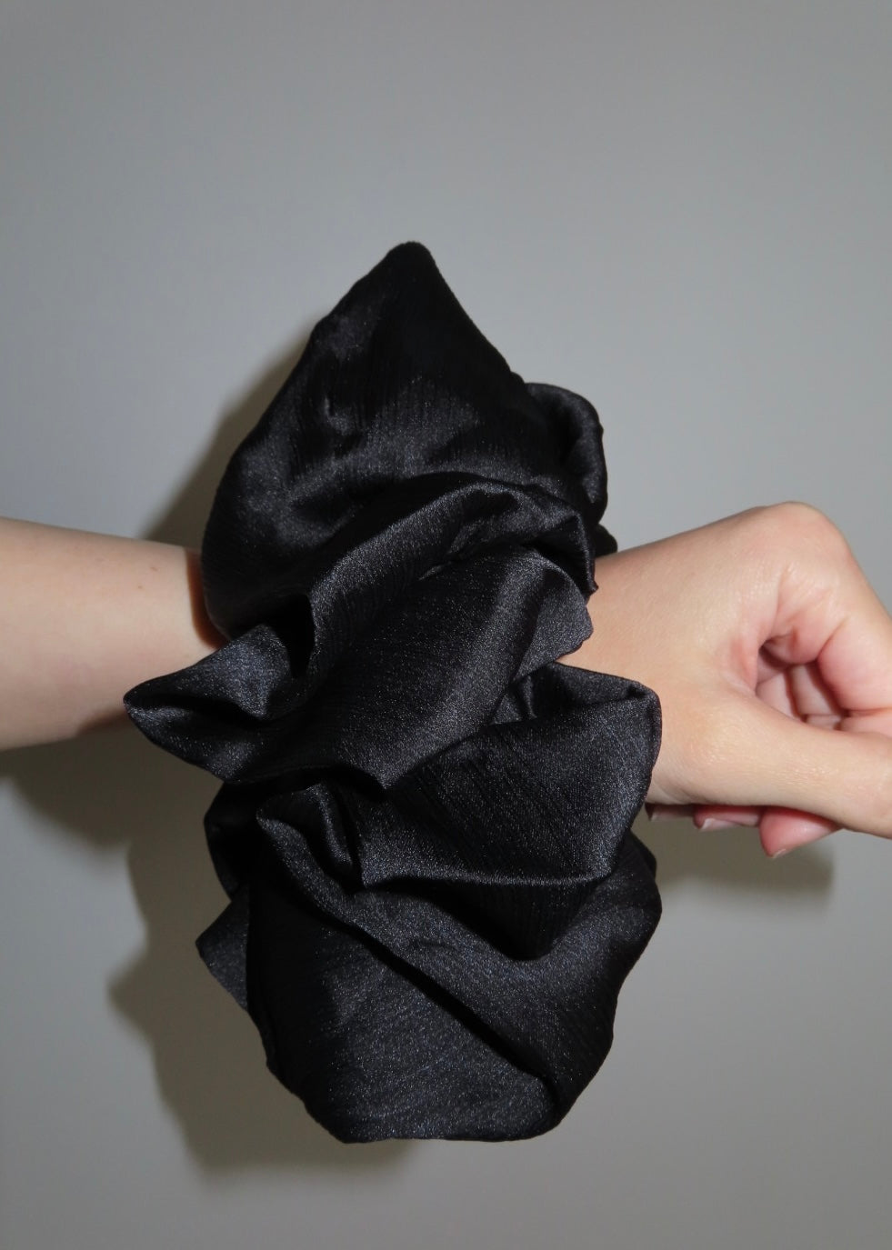 Black Satin scrunchies