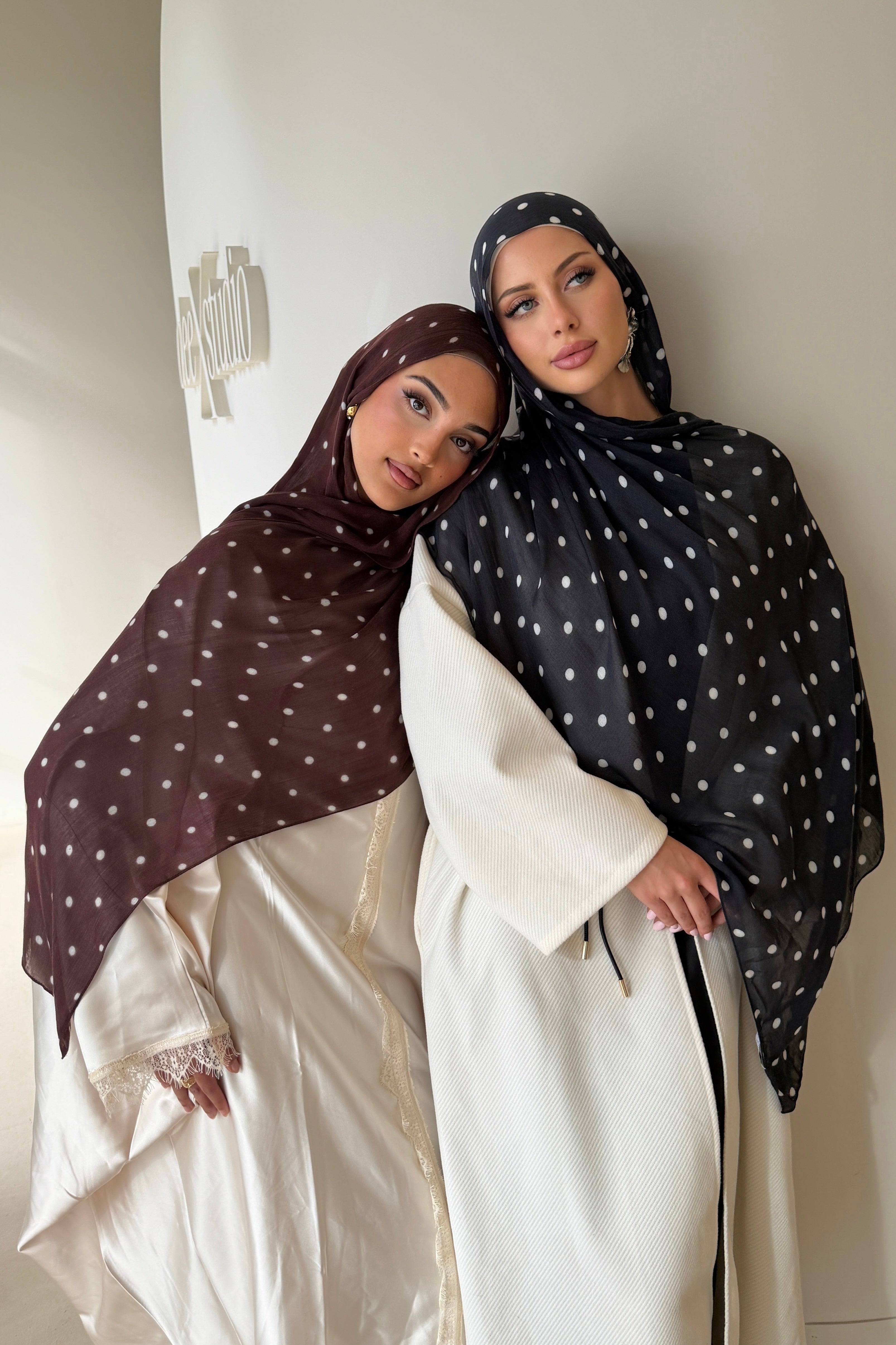 Chocolate Polka - Printed Modal Hijab