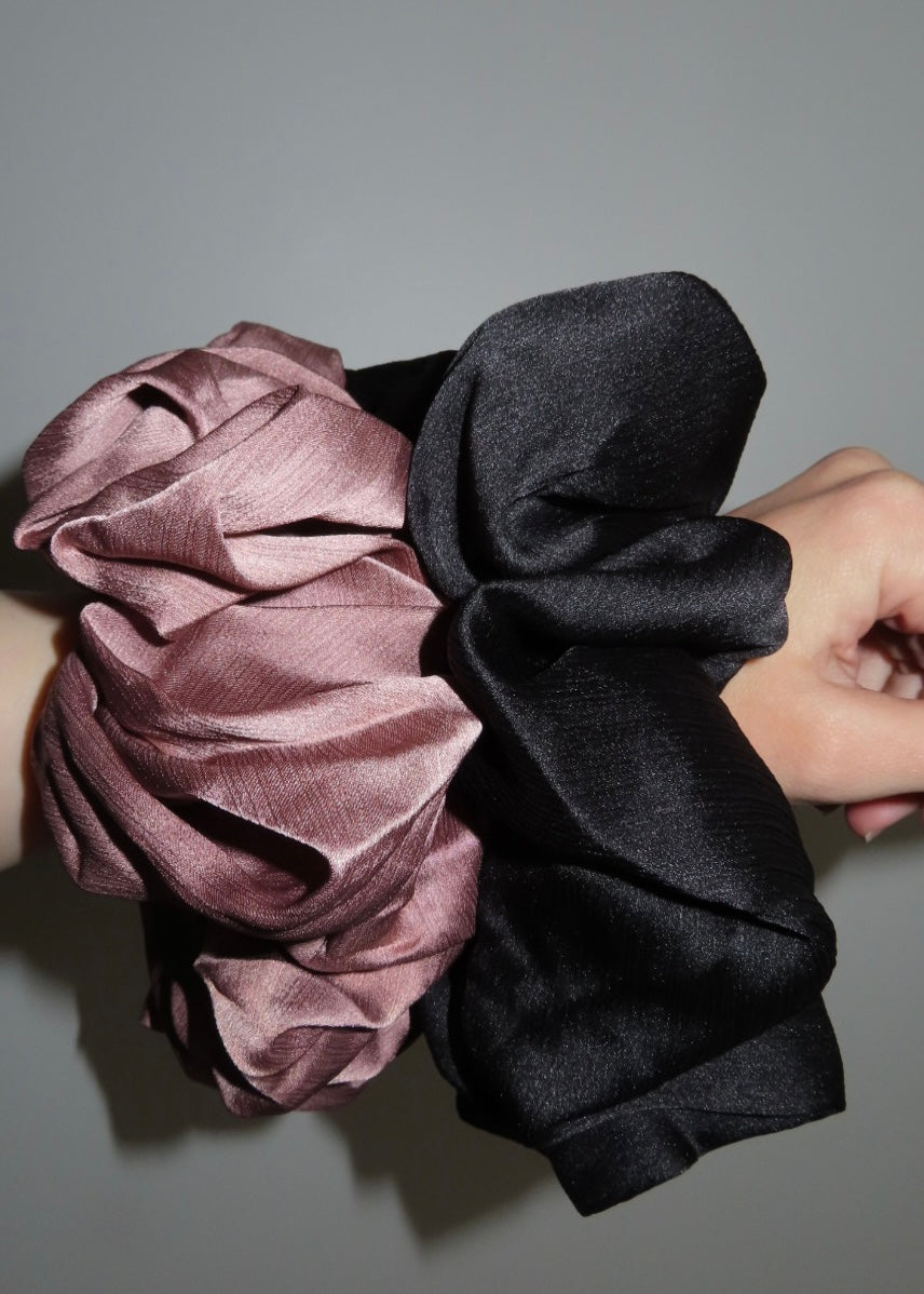Blush Satin scrunchies