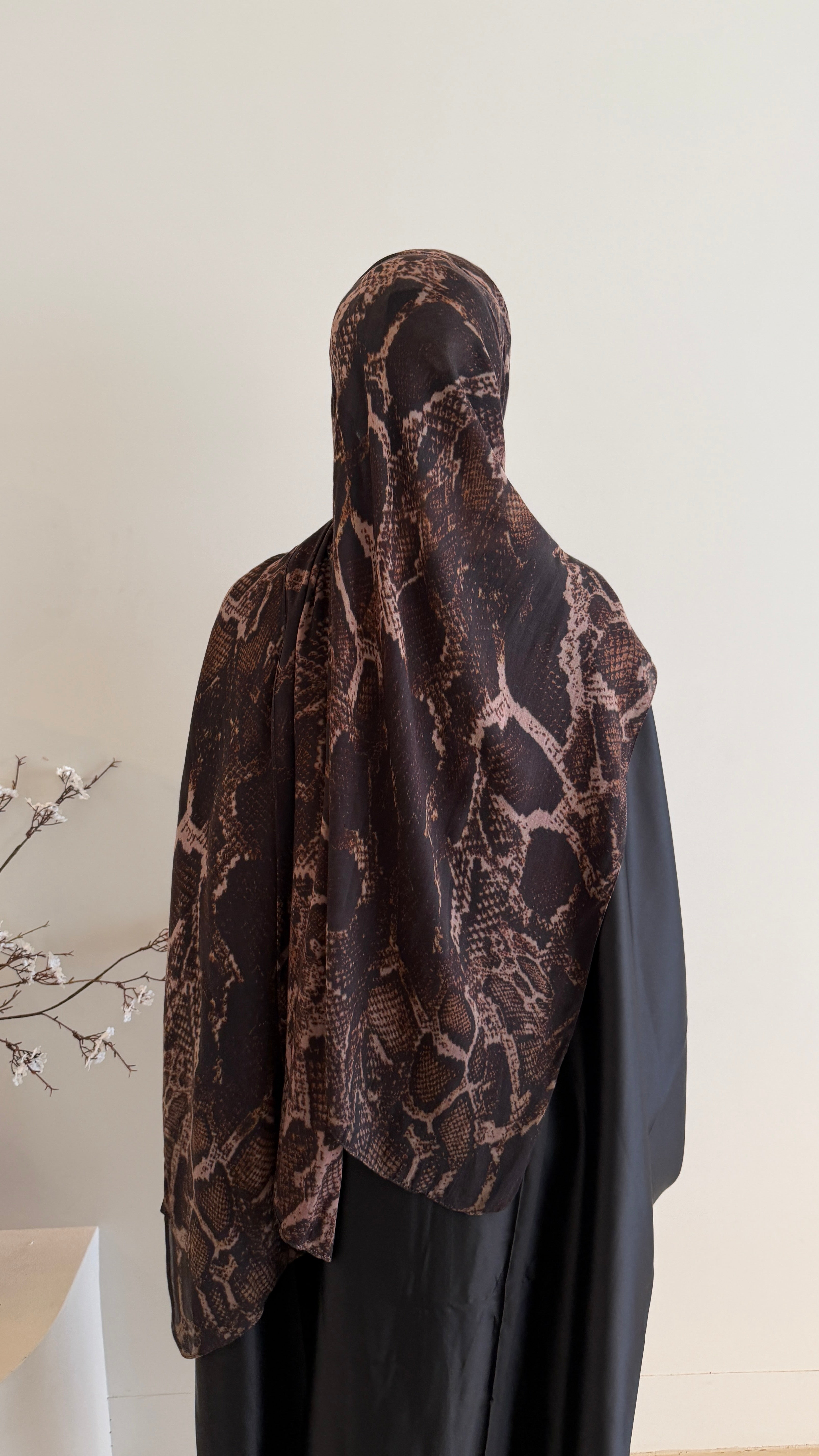 Mocha Python - Printed Modal Hijab