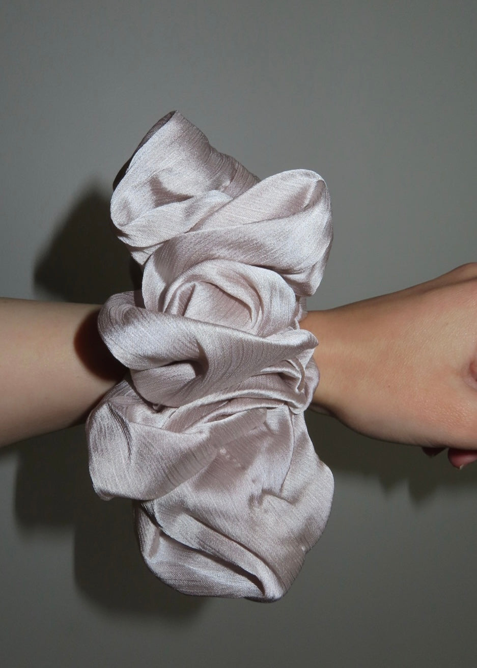 Cream Satin scrunchies