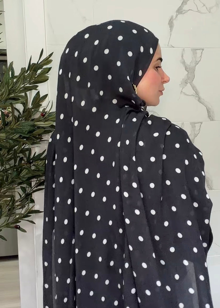 Midnight Polka - Printed Modal Hijab