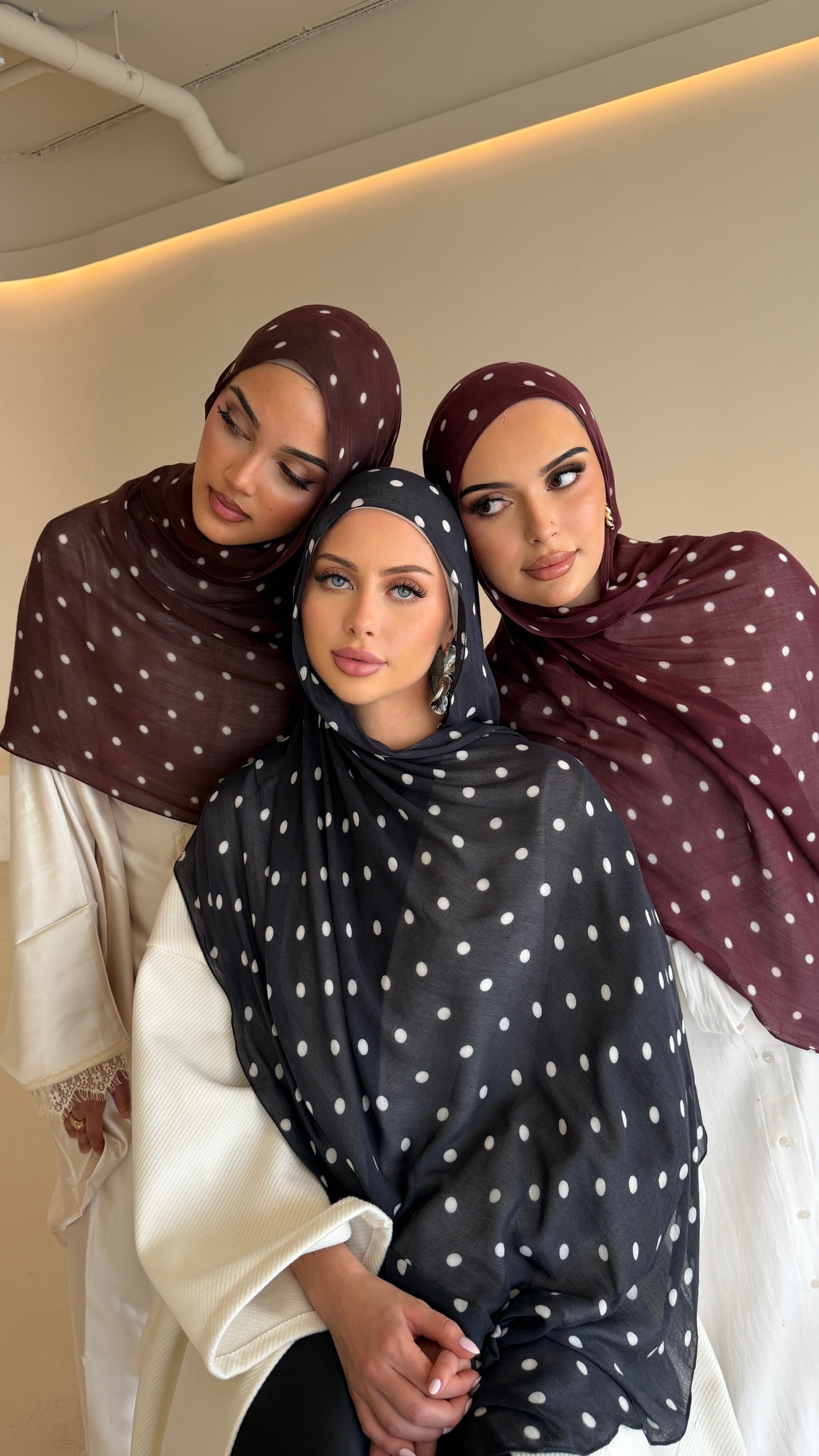 Plum Polka - Printed Modal Hijab
