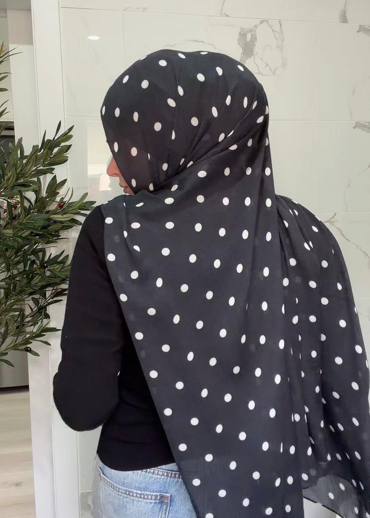 Midnight Polka - Printed Modal Hijab
